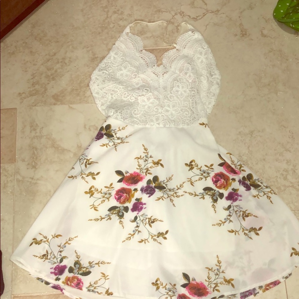 White floral dress